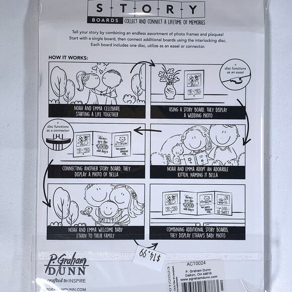 P Graham Dunn "Our Family" Story Board Linkable Stand-Up Frame Decor New - Picture 7 of 8